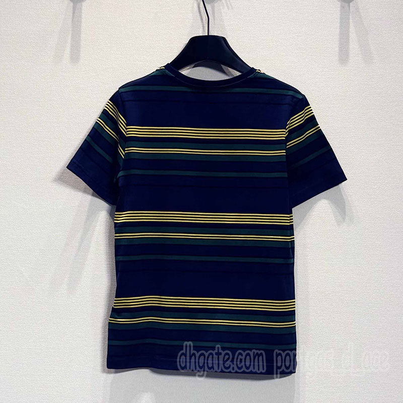 Luxury Strip Slim Fit Knitted Tees For Women Designer Short Sleeve Contrast Color Tops Summer Street Style Vacation Knits-image-850315150