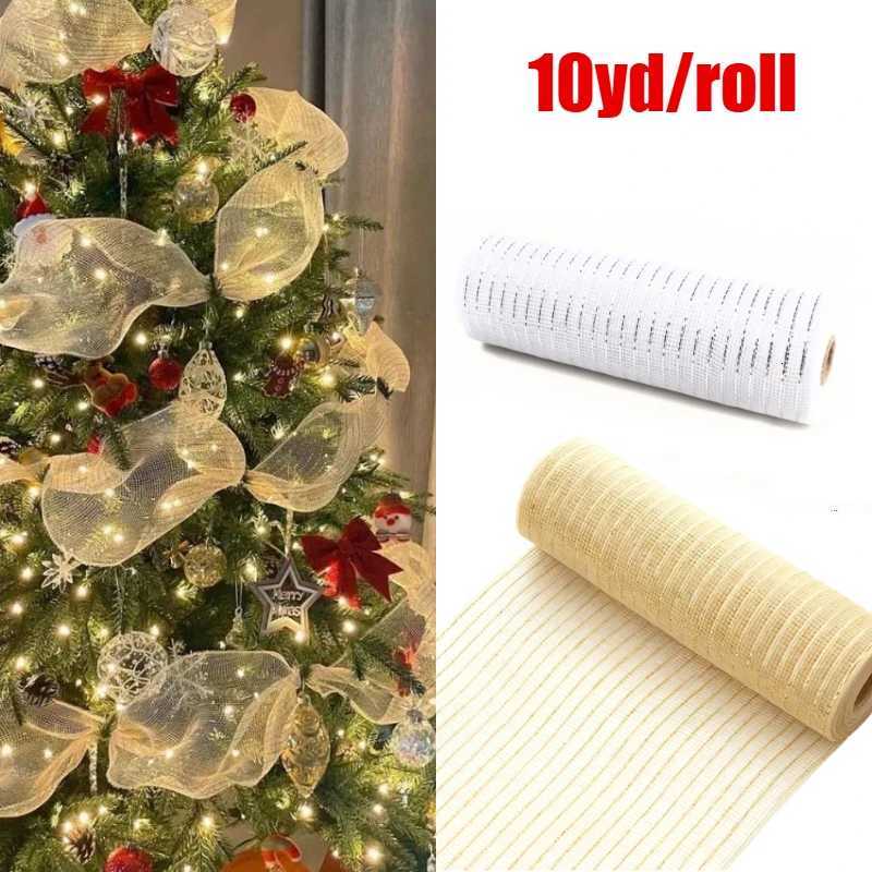 DIY Christmas Mesh Tulle Roll Ribbon Xmas Fabric Pendant for Tree Ornament Home Decor Merry Christmas 2026 New Year PresentsM251111-image-1084131256