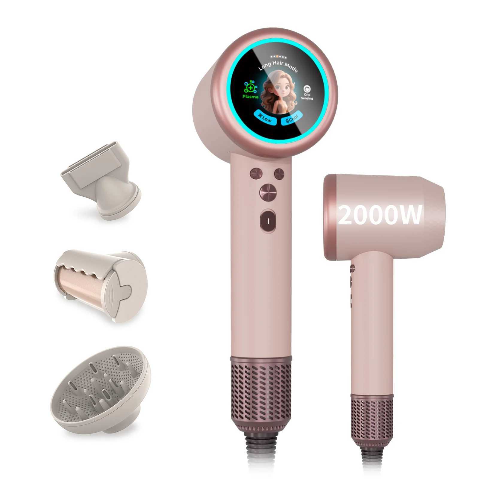 2000W Blow Dryer Animated LCD Touch Sn Display High Speed Plasma Hair Styling Hairdryer Set He Salon Oem Brand Hair Dryer H251111-image-1084141960
