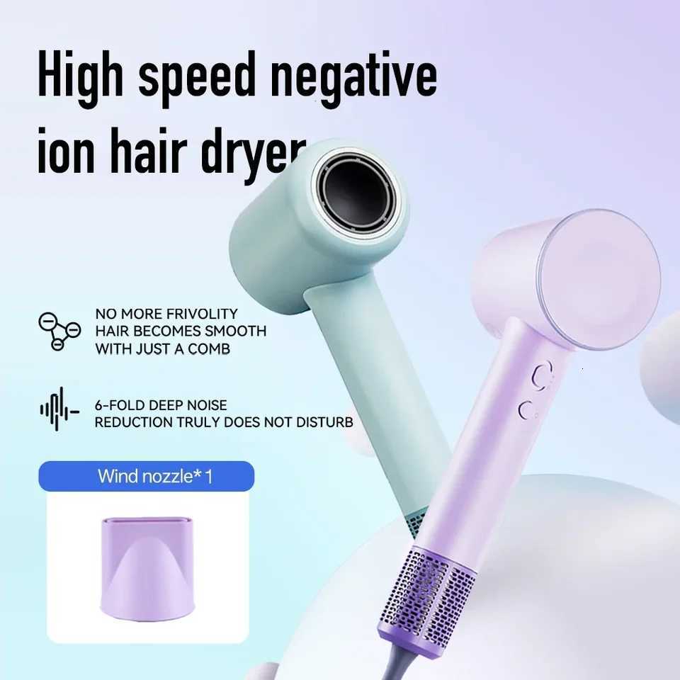 Negative ion hair dryer with high speed and no blades High power silent and quick drying Portable suitable for he and travel H251111-image-1084142177