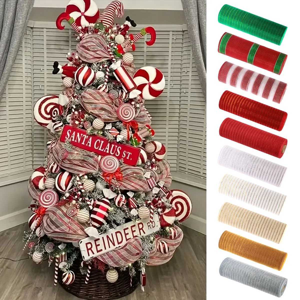 10Yards Christmas Ribbon Tree Decorations DIY Wreath Garland Christmas Decor 2024 for Home Xmas Navidad Noel Gifts New Year 2025M251111-image-1084133814