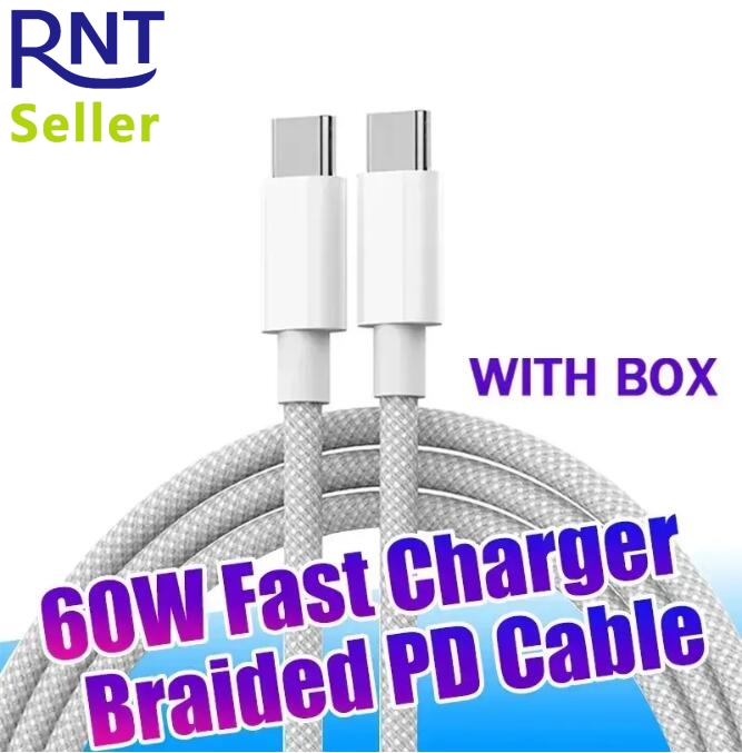 60W USB C-C Braided Cable for iPhone 15 Type C 20V 3A Fast Charging Cord izeso-image-886167354