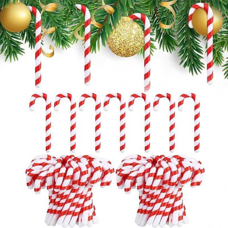 6Pcs Christmas Decoration Plastic Candy Canes Hanging Xmas Tree Pendant Ornaments for Home Decor Party New Year Gifts AccessoryM251111-image-1084134560