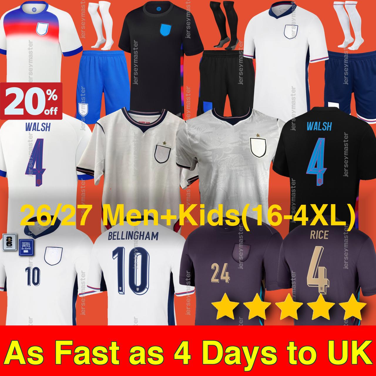 England football shirt 25 26 BELLINGHAM Soccer Jersey RASHFORD ARNOLD KANE PALMER MAINOO SAKA RICE FODEN 2025 2026 National Team Home White Away-image-955004620