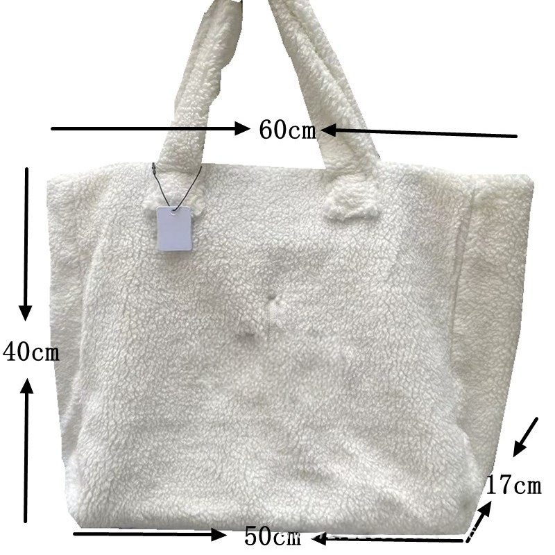 Womens Large Capacity Faux Fur Tote Bag Warm & Stylish Shoulder Handbag for Autumn/Winter-image-1084084876