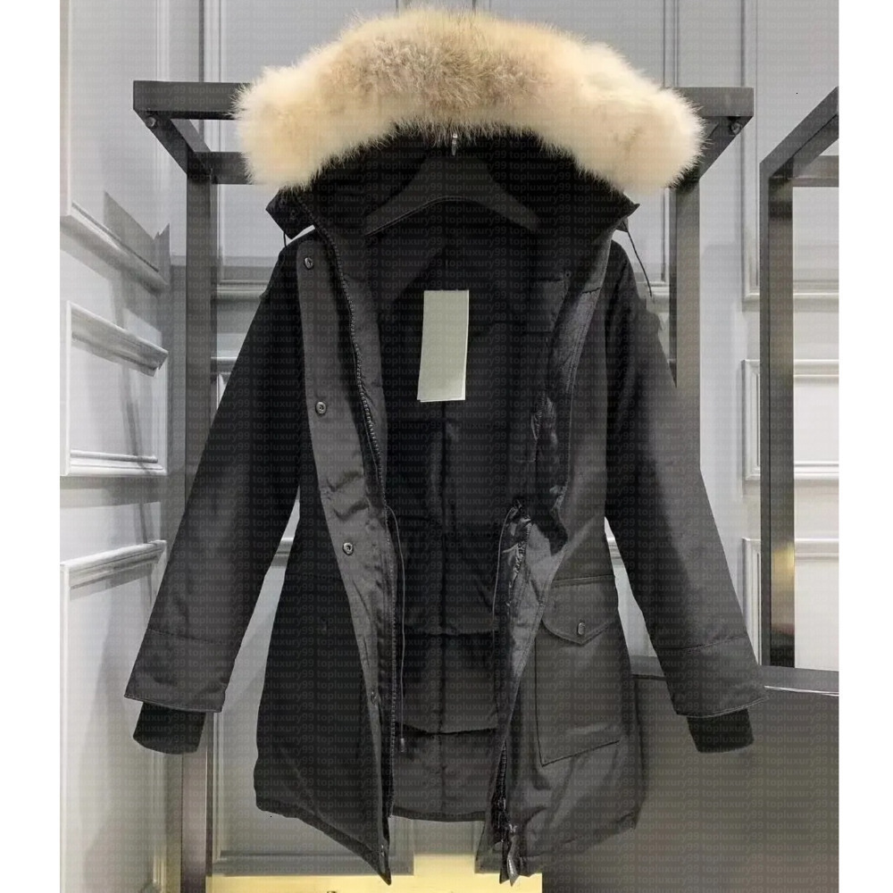 Designer Womens Down Jacket Fashion Brand canada Long Coat Large Pocket Fur Collar Thermal Top Female women goosewomen autumn and winter Large Cl-image-989343981