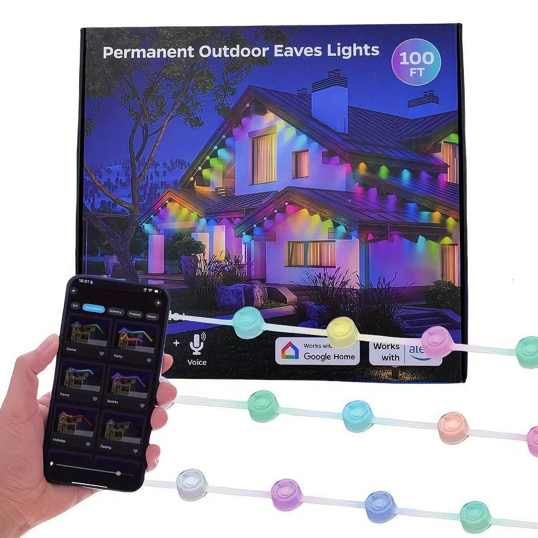 Christmas 100ft Roof Light - 72 RGBIC LEDs IP67 Waterproof Smart Color Control Christmas Outdoor Decor Y251111-image-1084090556