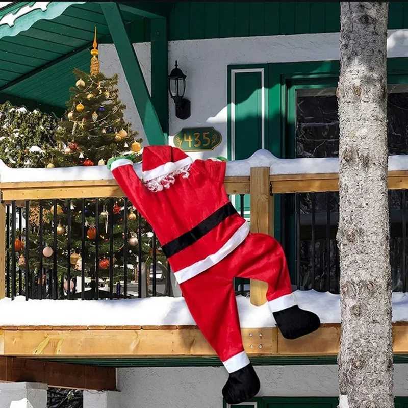 108cm Santa Claus Plush Set Climbing Window Balcony Roof Chimney Hanging 2025 Merry Christmas Gift Festival DecorationM251111-image-1084134923