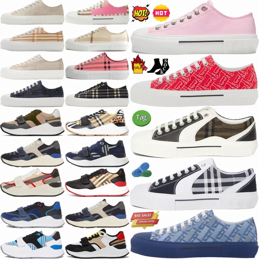 Designer Shoes Sneakers Vintage Ramsey Check sneaker mens shoe Women Low Top House Taupe Brown Dark Charcoal Black Canvas Grey Archive OHN1#-image-971866445