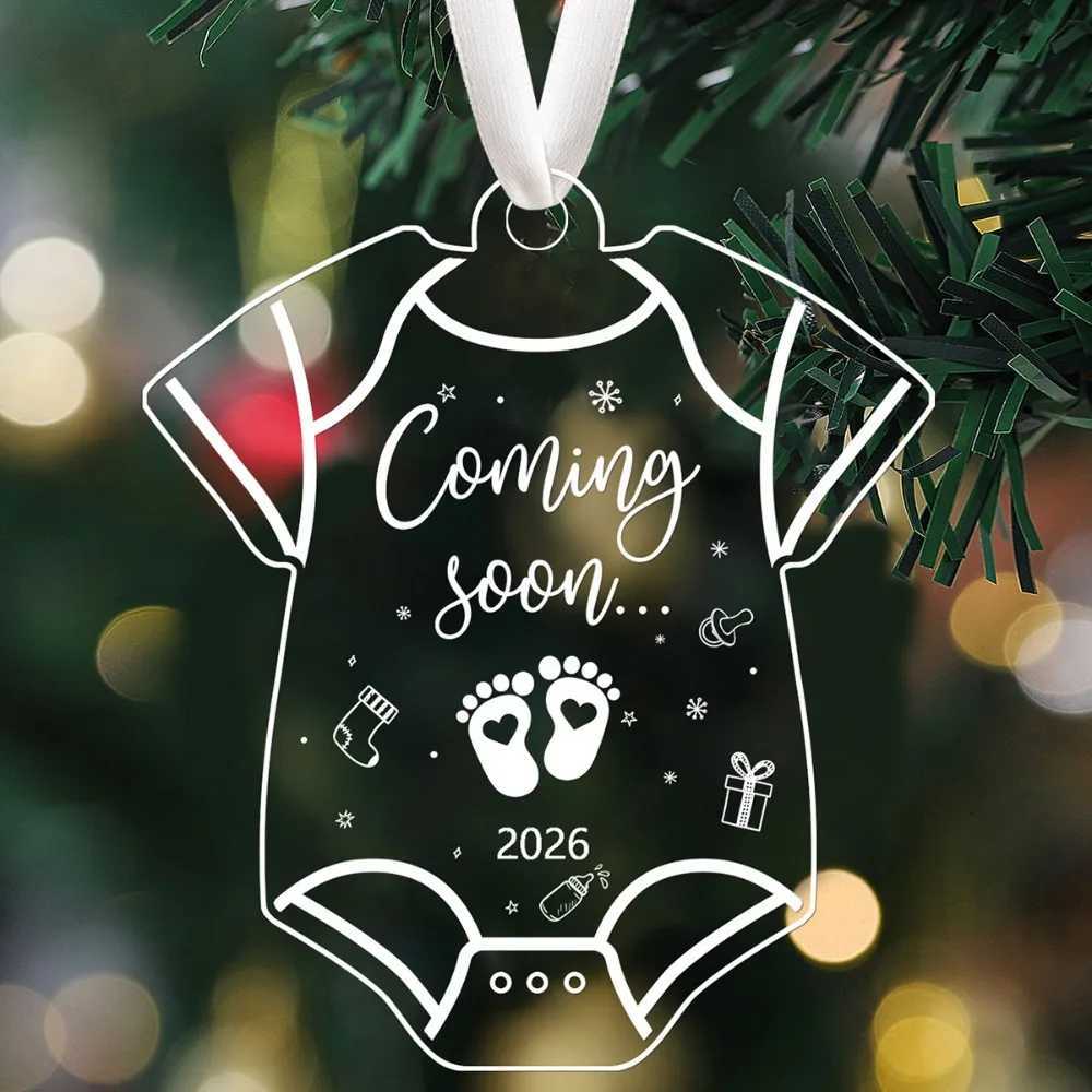 Pregnancy Announcement Ornament Transparent Acrylic Christmas Tree Hanging Decoration Gift for New Expecting Parents Baby ShowerM251111-image-1084133566