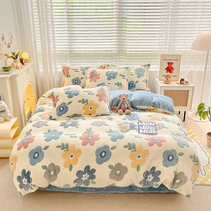 1pc Warm Quilt Cover Cartoon Style Duvet Covers Velvet and Plush Winter housse de couette Home Comforter Covers No case H251111-image-1084147863
