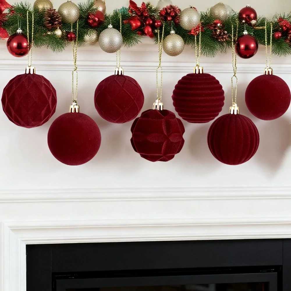 12pcs 6cm Wine Red Christmas Ball Ornaments Christmas Tree Party Decoration New Christmas Spheres PendantM251111-image-1084134914