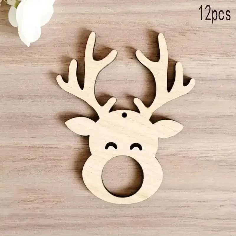 12pcs/24pcs set of wooden reindeer chocolate rack with hanging rings - Christmas decorations table ornamentsM251111-image-1084134327