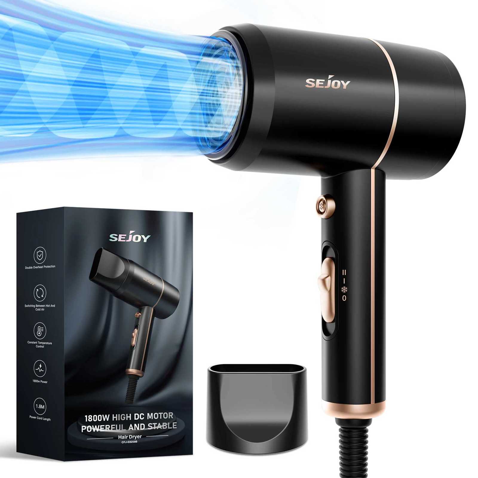 Sejoy 1800W Electric Hair Dryer 110v Hair Dryer Personal Hair Care Styling Negative Ion Tool Constant Anion Hair Dryers H251111-image-1084141445