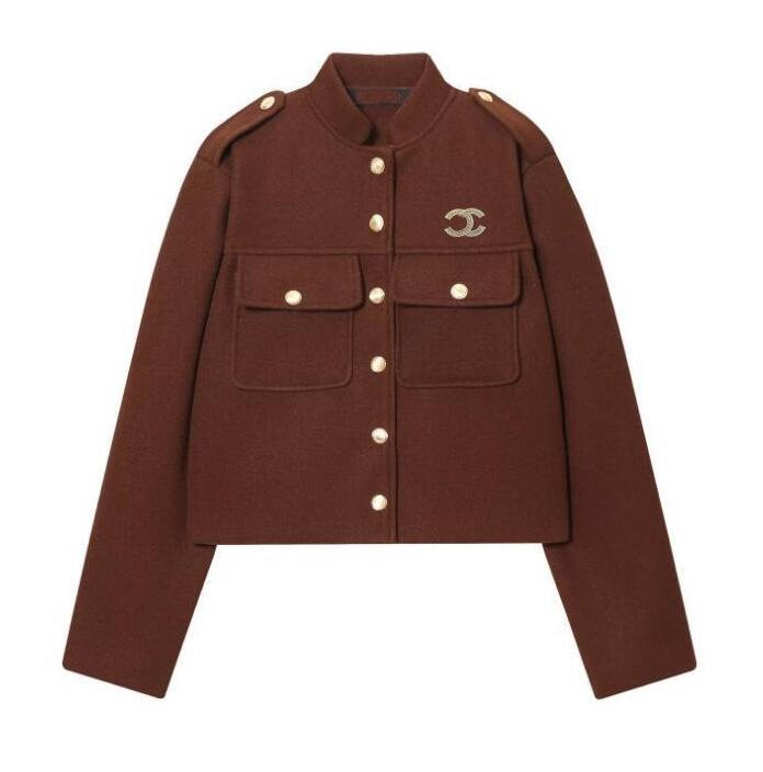 designer jacket for women wool jackets epaulet big pocket woman coat