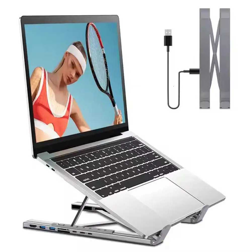 Support de Station d'accueil pour ordinateur portable, support USB C pour tablette et ordinateur portable avec Station d'accueil 4K 2 type-c PD 1