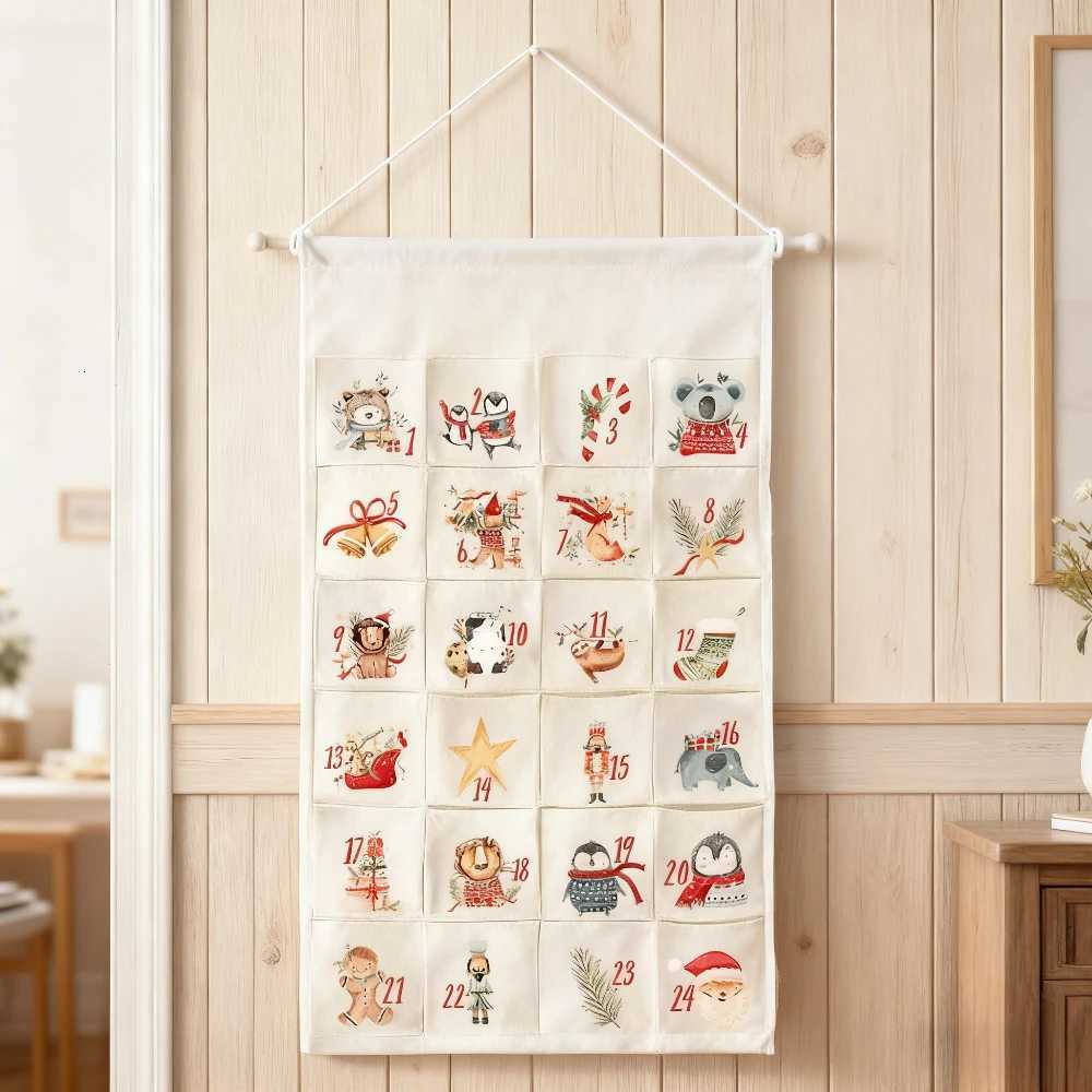 Cartoon Pattern Advent Calendar with 24 Stuffable Pocket Christmas Countdown Gift for Kids Boys Girls Winter Holiday OrnamentM251111-image-1084131192