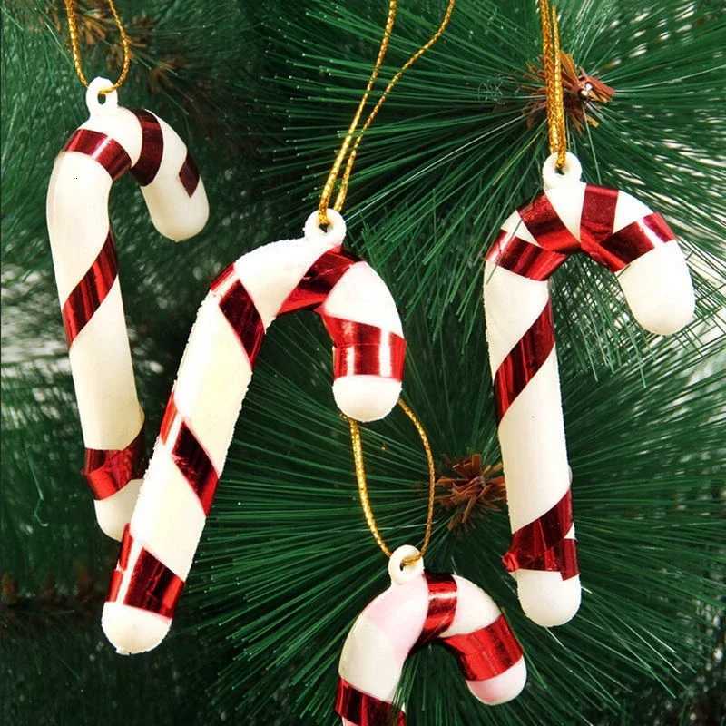 12pcs 2021 New Year Christmas Tree Hanging Candy Cane Crutch Ornaments Noel Xmas Tree Decor Christmas Decorations for HomeM251111-image-1084133218
