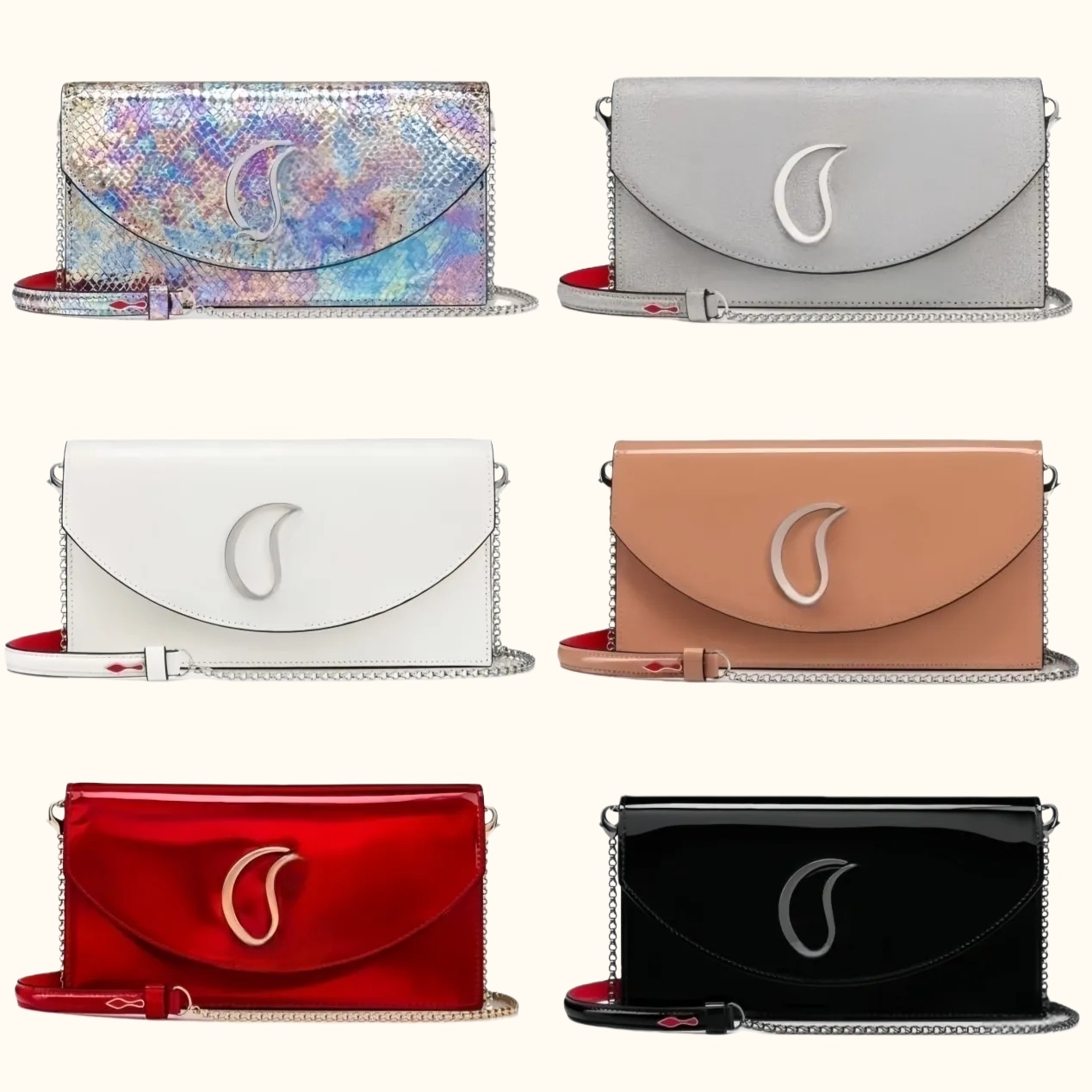 Designers Woman Shoulder Bags Red Bottom Mini Bag Gold Silver Chain Bag Nude Black Patent Leather Woman Ladies Travel Shopping High Quality xb99