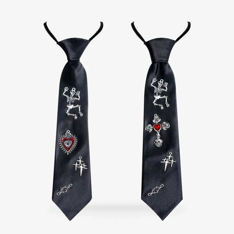 Ties for Men Women Crystal Cross Halloween Skeleton Skull Festival Personality Shirt AccESSories Adjustable StrAP Bow TieW251111-image-1084212741