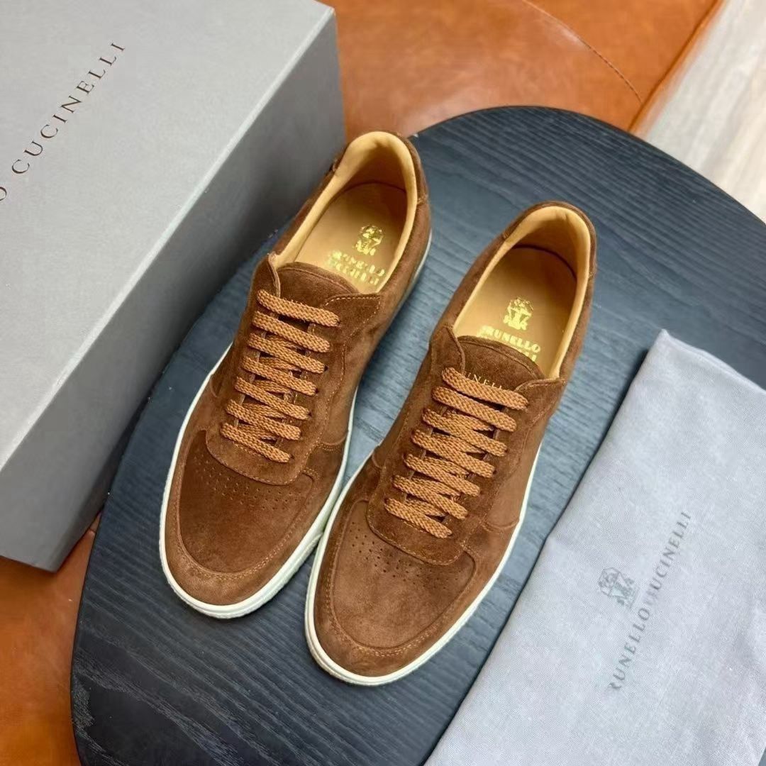 BC Hommes Femmes Brunello Sneaker Low Top Plate-forme Designer de chaussures Casual Mocassins en cuir Jeunes chaussures habillées en daim Talon p