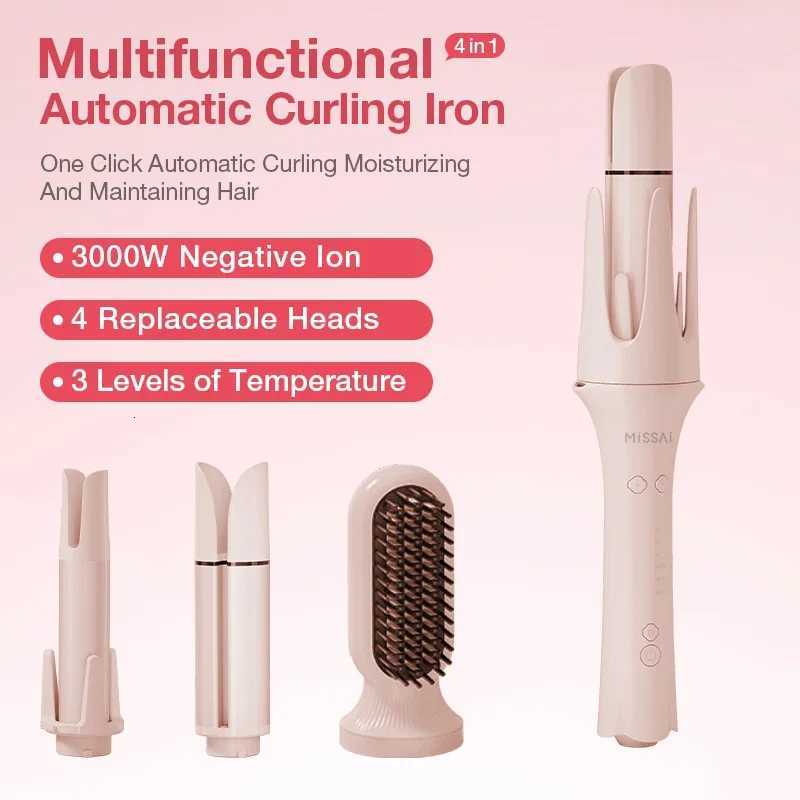 4 in 1 Autatic Hair Curler 25/32/38mm Ceramic Rotating Air Curler Straightening Curling Cb Hair Curler Salon Styling Tool H251112-image-1084300707