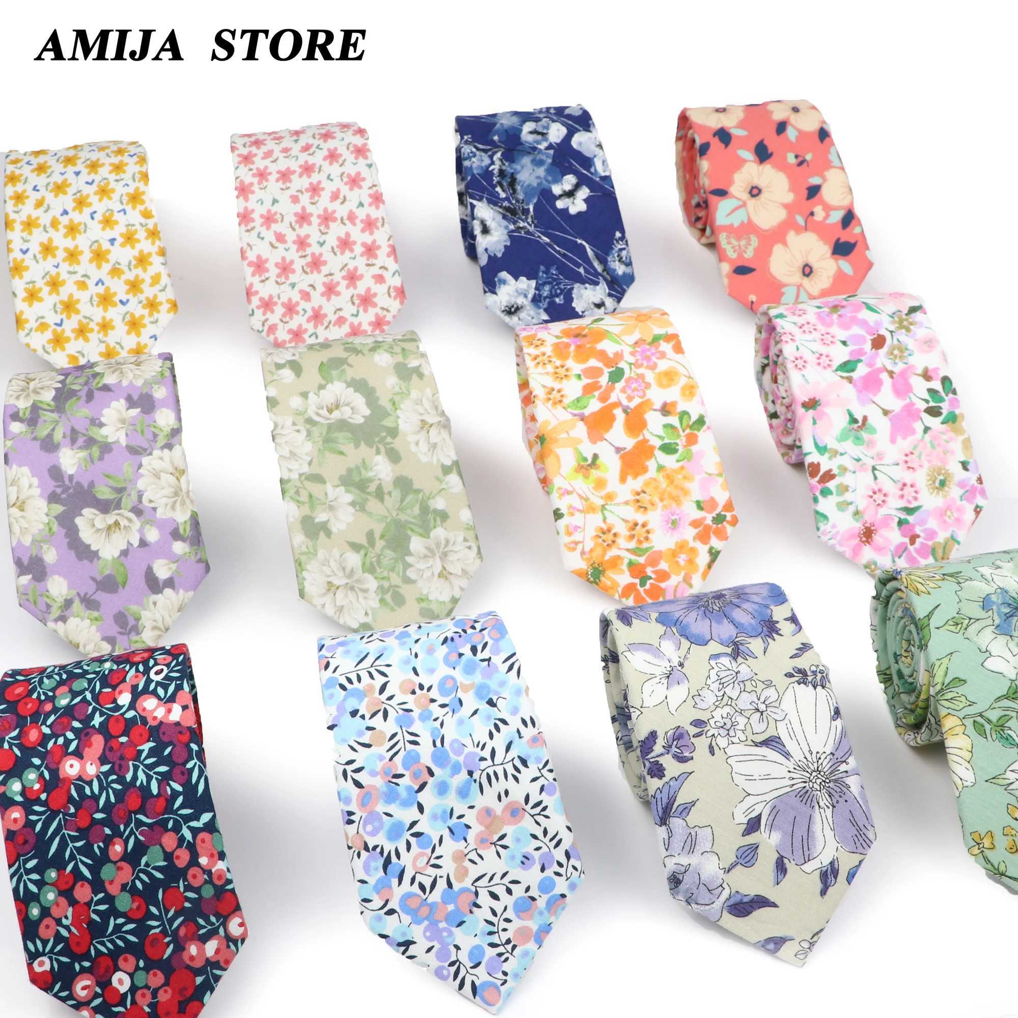 New Floral Tie For Men Women 100 Cotton Flower 7cm Elegant Necktie Violet Lily Of The Valley Daisy Wedding Cravat AccessoryW251111-image-1084187037