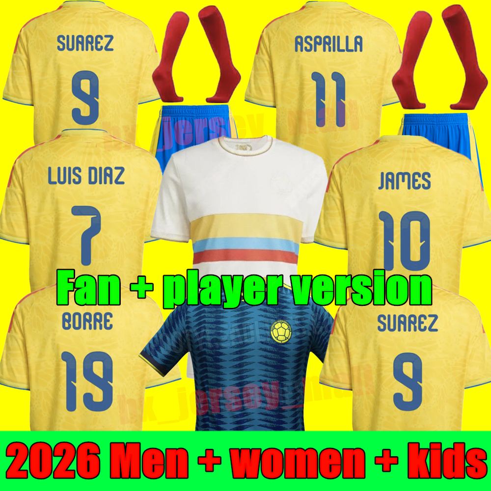 2026 COlOMBIA JAMES Soccer Jerseys Men Kids Kit Columbia National Team Football Shirt Home Away Set Camisetas Copa America D.VALOYES ARANGO C. CH-image-974588343