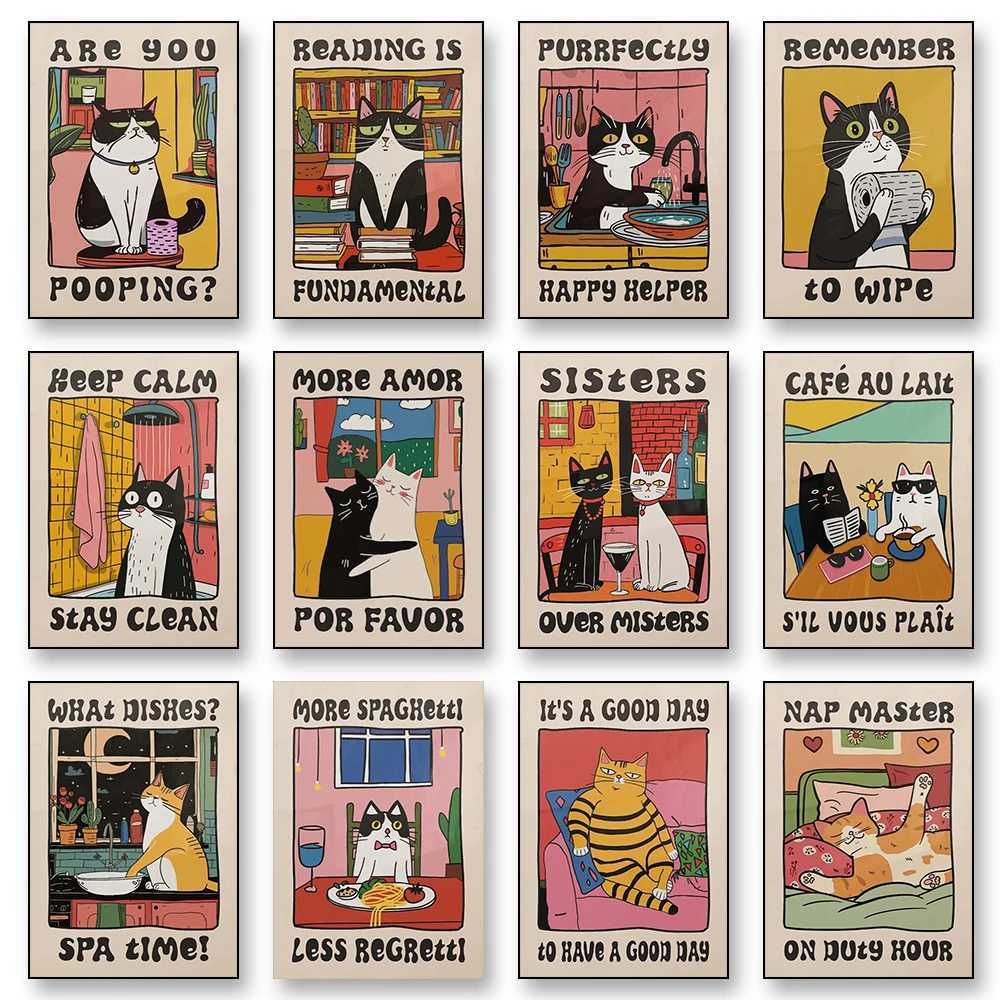 Are You Pooping Canvas Wall Art Print Poster Funny Bathro Cat Toilet Decor Painting He Decor Gift Unframed H251112-image-1084305962
