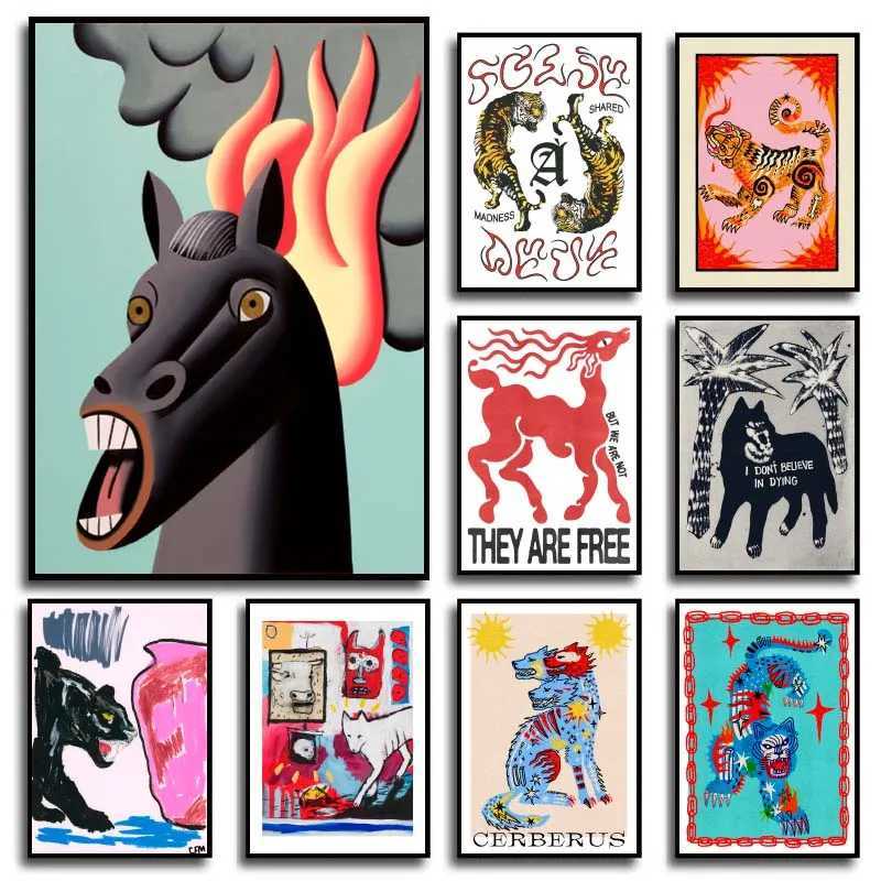 Vintage Abstract s Print Posters Mid Century Wall Art Canvas Painting Pictures for Living Ro Bedro He Decor No Frame H251112-image-1084308731