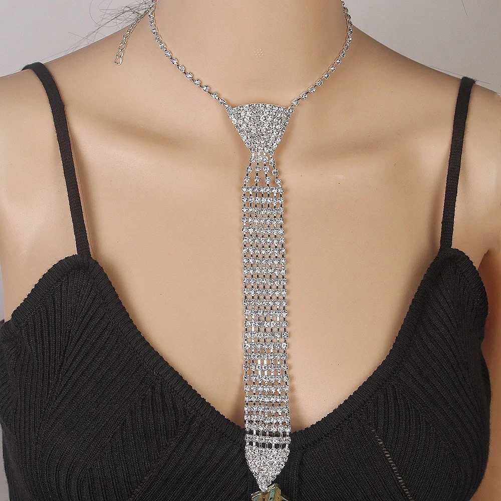 Ladies Tie Buckle Rhinestone Necklace Wedding Dress Accessories and Accessories Trendy Arrow-shaped Fashionable TiesW251111-image-1084187316