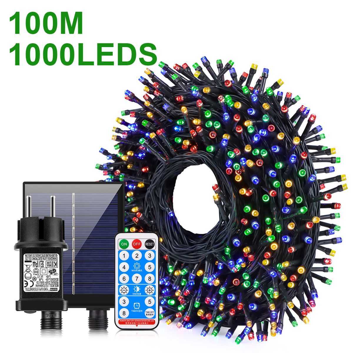 Energy Saving LED Outdoor Garden String Lights 10M 20M 30M 50M 100M Solar/EU/US Plug Charging LED Christmas Lawn Luminous Lamp H251112-image-1084310054