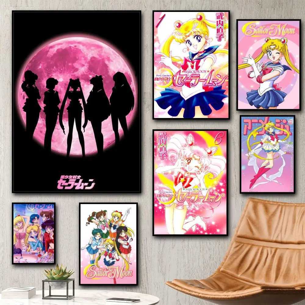 ANIME S-SAILOR-MOON Painting Calligraphy Canvas Poster Crease Waterproof Durable All Space Wall Decor H251112-image-1084307168