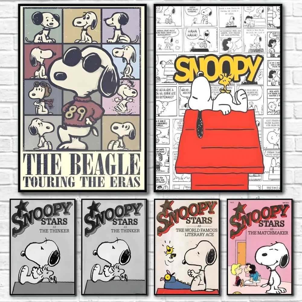 Anime S- Cute Cartoon Dog Poster Sticky Wall Art Printing Waterproof He Living Bed Ro Bar Aesthetic Decor H251112-image-1084306946