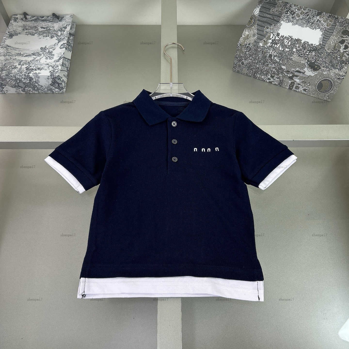 Top Short sleeve Polo shirt Two-layer design baby lapel tee kids designer clothes child tshirt boys girls T-shirts A227X07N056-image-1053099889