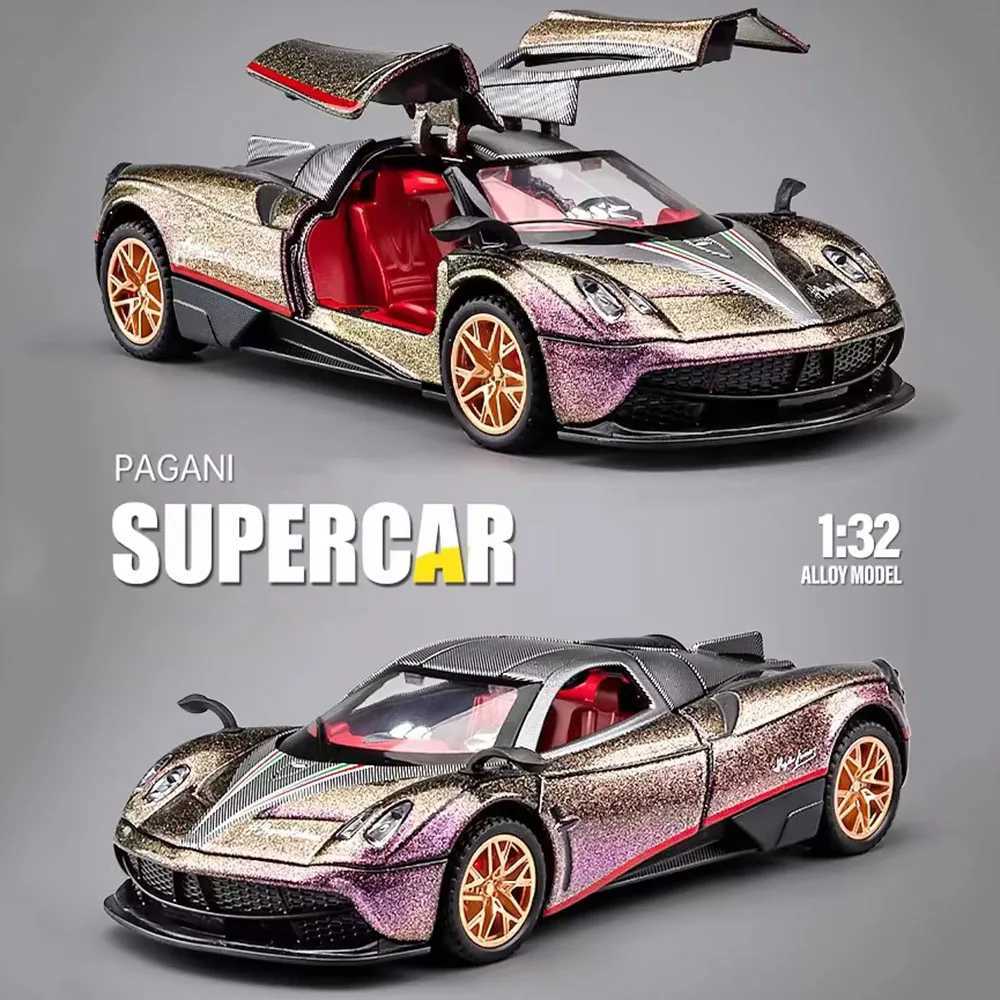 132 Pagani Huayra Roadster BC Toy Cars Model Alloy Diecast with Light Music Sports Car 4 Doors Opened Vehicle Toddler Kids Gift C251118-image-1085145556