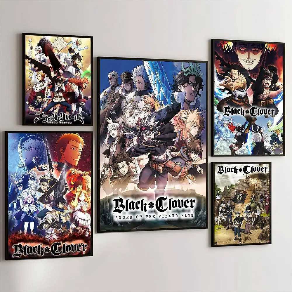 Cic B-Black C- Anime Posters Sticky Decoracion Painting Wall Art White Kraft Paper Wall Decor H251112-image-1084305712