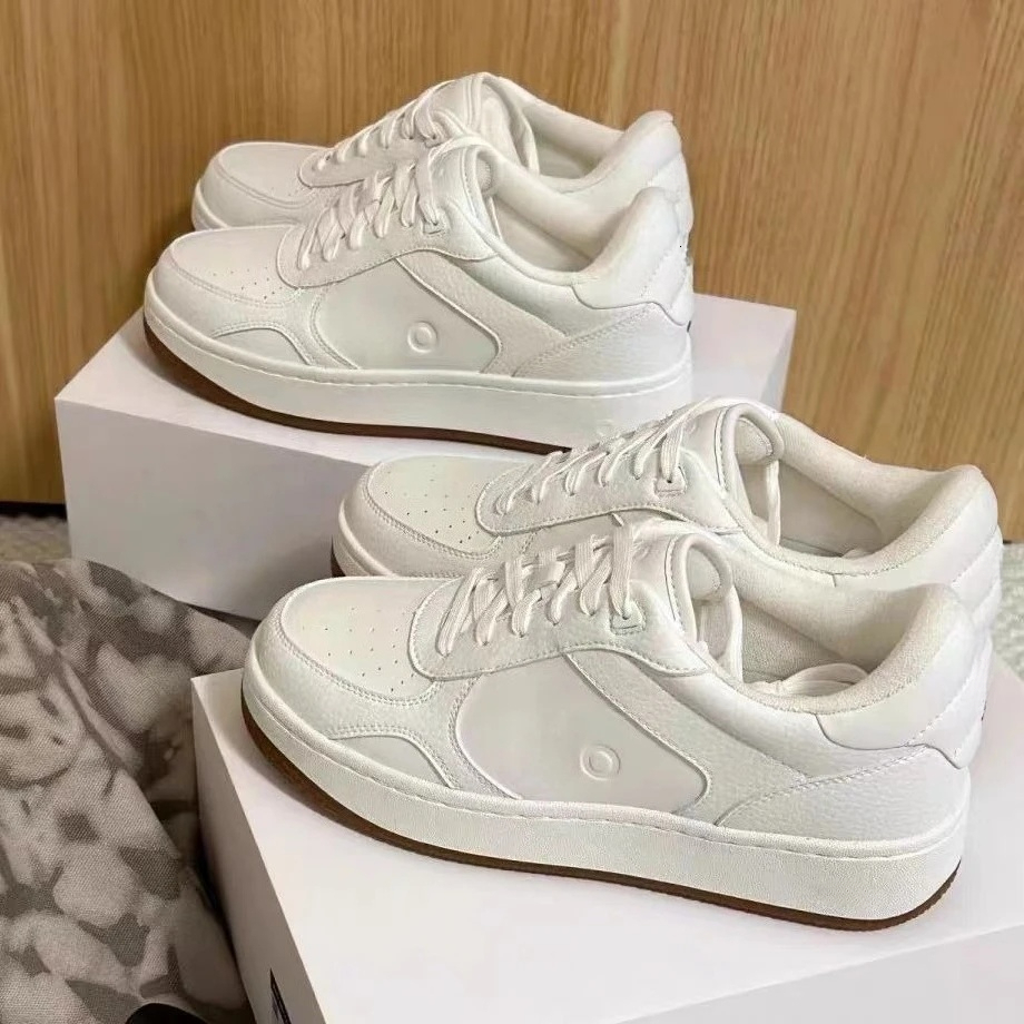 fashion New genuine leather white shoes classic black and running design thick soled height increasing fashionable casual designer couple walking