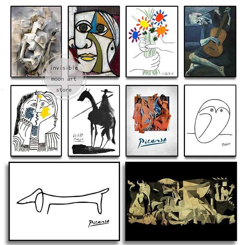 Pablo Picasso Abstract Artwork Series Art Posters Guernica Bouquet Dog Dachshund Canvas Painting Wall Prints Picture He Decor H251112-image-1084307022