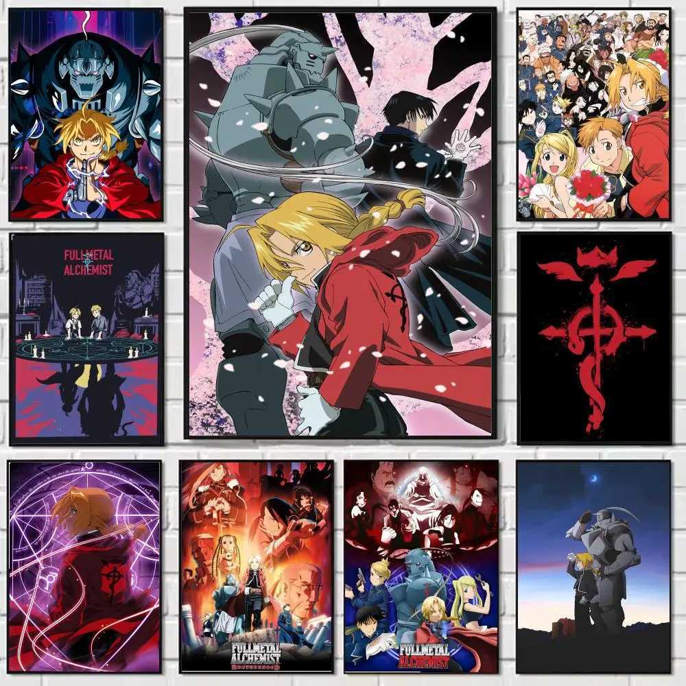 F-Flmetal Alchemist Anime Painting Calligraphy Canvas Poster Crease Waterproof Durable All Space Wall Decor H251112-image-1084307402