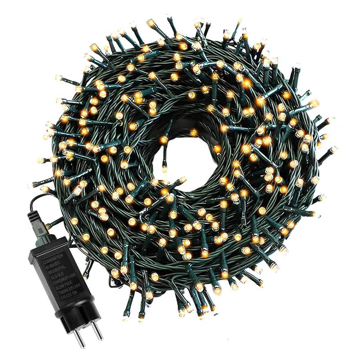 Waterproof Christmas Tree LED String Light 24V EU Plug/US Plug/Solar Fairy Lights LED Garland for Outdoor Garden Ro Decor H251112-image-1084310365
