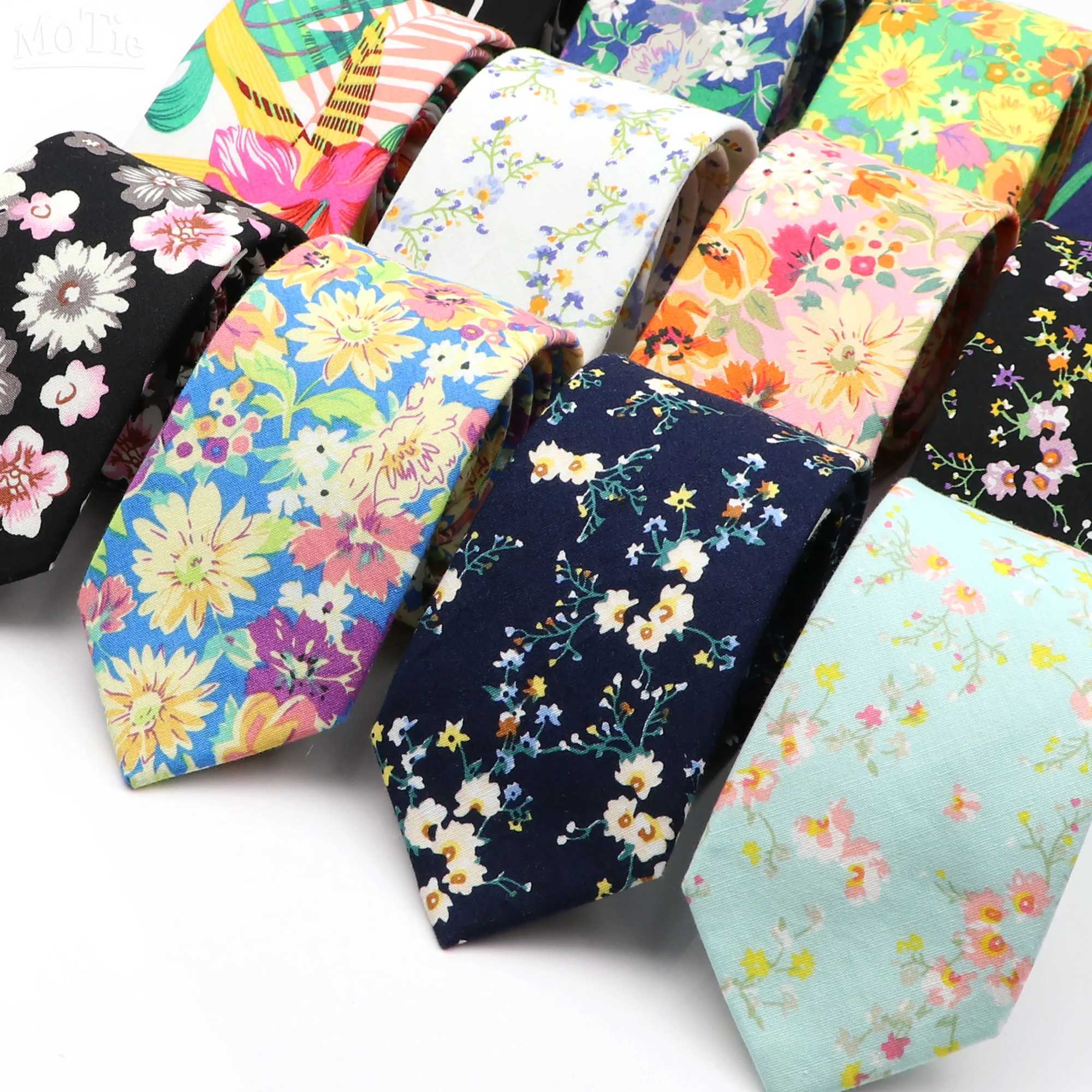 New Floral Tie For Men Women Skinny Casual 100 Cotton Casual Flower Print Skinny Neck Tie For Wedding Party Suits Tie CravatW251111-image-1084186999