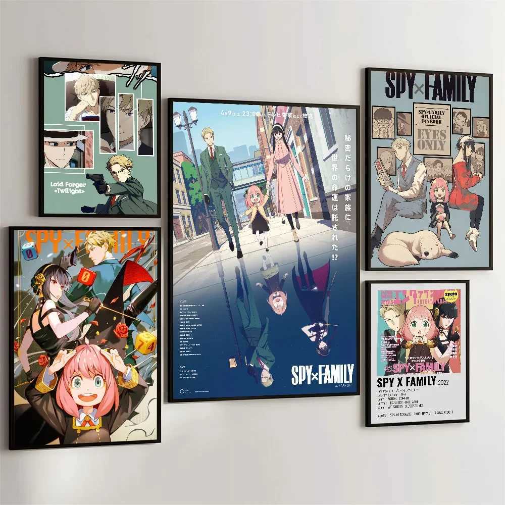 1PC Spy X Family Anime Poster Movie Sticky Posters Retro Kraft Paper Sticker DIY Ro Bar Cafe Aesthetic Art Wall Painting H251112-image-1084307095