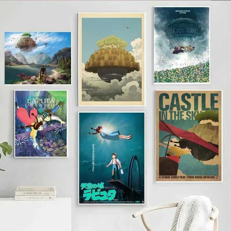 L-Laputa Manga C-CastlesSky Cartoon ic Anime Gifts Poster Prints Canvas Painting Wall Art Picture Living Ro He Decor H251112-image-1084307177