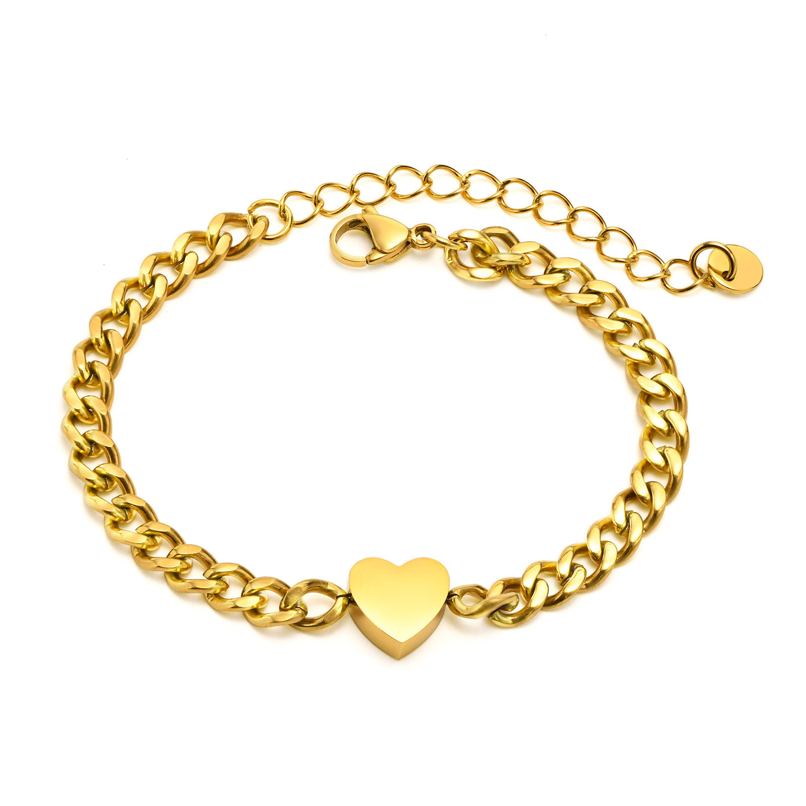 Punk 7mm Cuban Chain Anklet Female Gold Silver Color Stainless Steel Heart Charm Leg Foot Ankle Bracelet for Women Jewelry Gift 250812