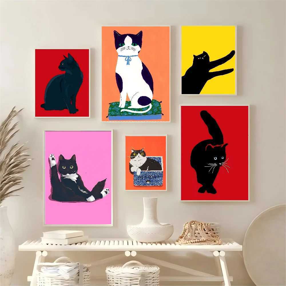 1pc A Series Of Illustrations About Cats Poster HD Posters He Ro Bar Cafe Decor Art Wall Painting Picture H251112-image-1084306553