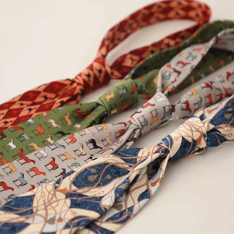 2025 New Vintage Mens Casual Panda Horse Anchor Printed Neckties Gentleman Daily Wear Neck Tie Handmade 8CM Brown Khaki CravatW251111-image-1084187224