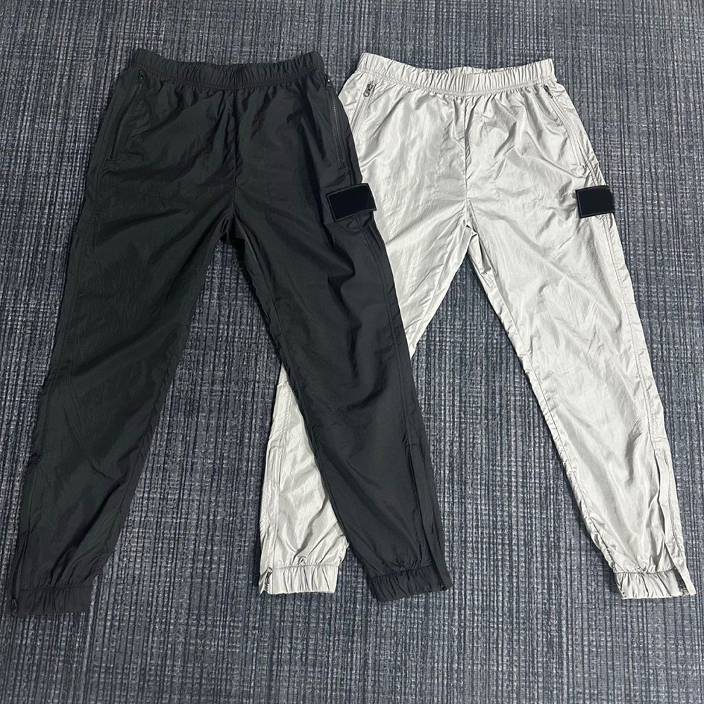 Cargo Pant Mens Pants Cotton Embroidery Patch Pockets on Both Sides and Back Zippers for Spring Autumn Winter Casual Sports Running Outwear