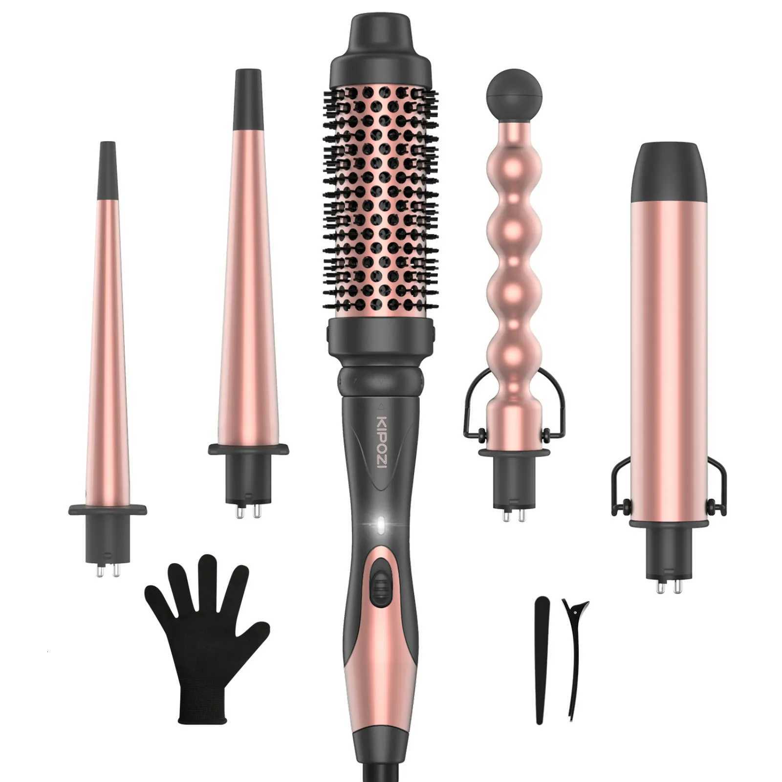 KIPOZI Professional Curling Iron 5-in-1 Hair Tools Instant Heating Electric Curling Iron Hot Air B Ceramic Barrels for Wan H251112-image-1084300304