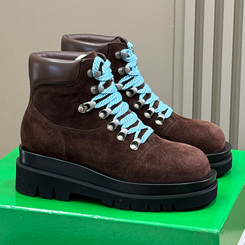 10A Women Designer Lug Hiking Ankle Boot Unique Leather Collar Suede Lace Up Martin Boots Calf leather Outdoor Recreation Winter Snow Boots